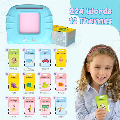 QuTZ ABC Learning Flash Cards for Toddlers 2-4, Autism Toys, Speech Therapy Educational Talking Sight Words Kindergarten Boys and Girls, 248 Pink