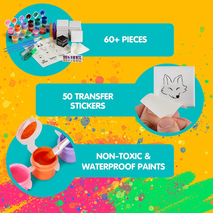 JOYIN 24 Magnetic Mini Tiles Art Kit, Creativity DIY Paint, Arts and Crafts for Kids, DIY Supplies for Party Favors, Family Activity, Birthday Present, Toys Gifts for Boys and Girls