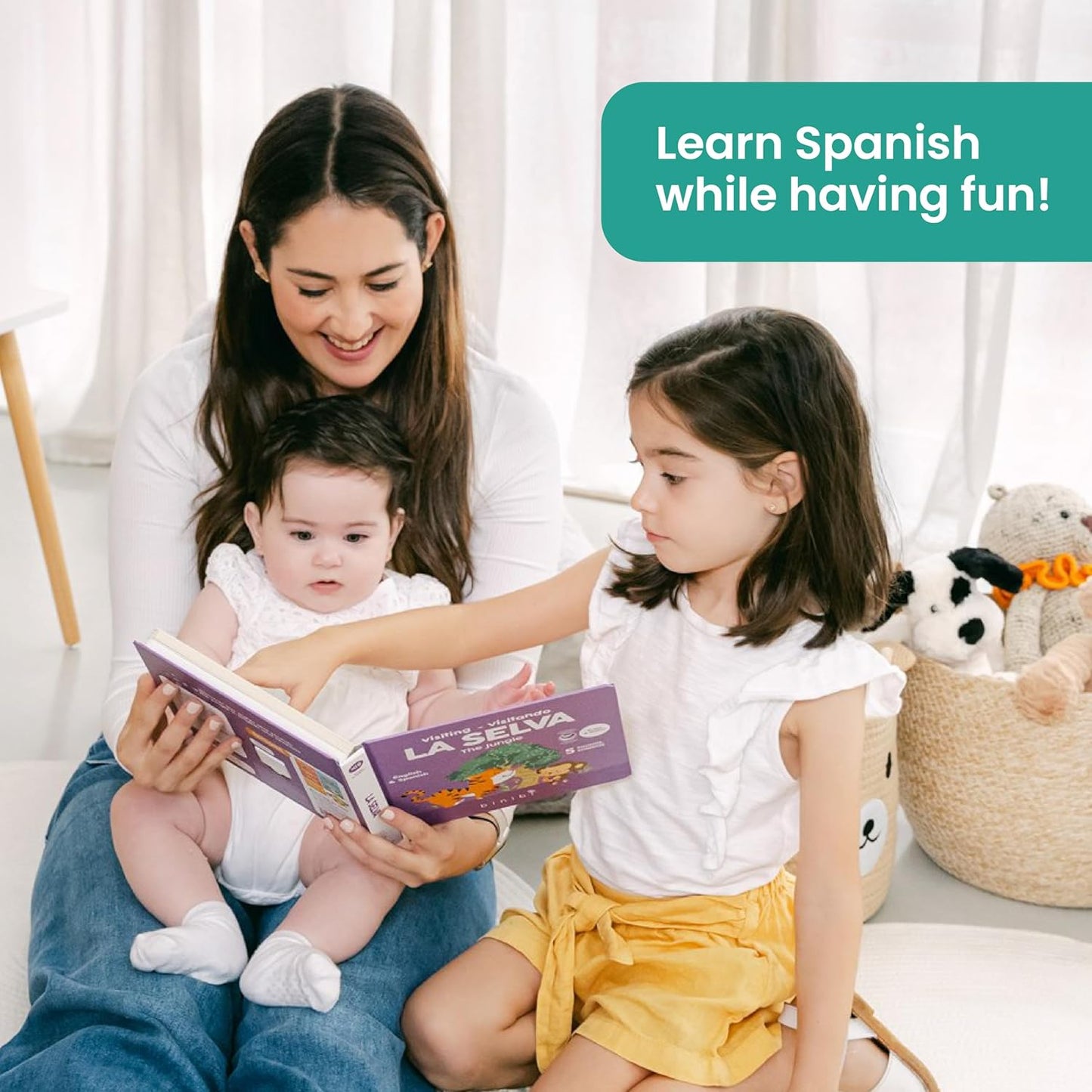 Binibi La Granja Bilingual Sound Book - Interactive Spanish Learning for Babies - Ages 1-5