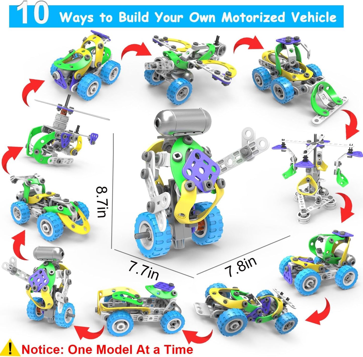 10 in 1 STEM Toys for 4 5 6 7 8+ Year Old Boy Girl Birthday Gifts Building Toys Stem Kits Activities for Kids Ages 4-8 5-7 6-8 Educational Learning Boy Toys Age 3-5 4-6 8-10 Engineering Creative Games