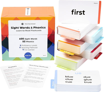 Award-Winning Sight Words Flash Cards – 520 High Frequency Words for Kids Ages 3–9 – Dolch & Fry List – Learn to Read for Preschool, Kindergarten, 1st, 2nd & 3rd Grade – Homeschool & Classroom Set