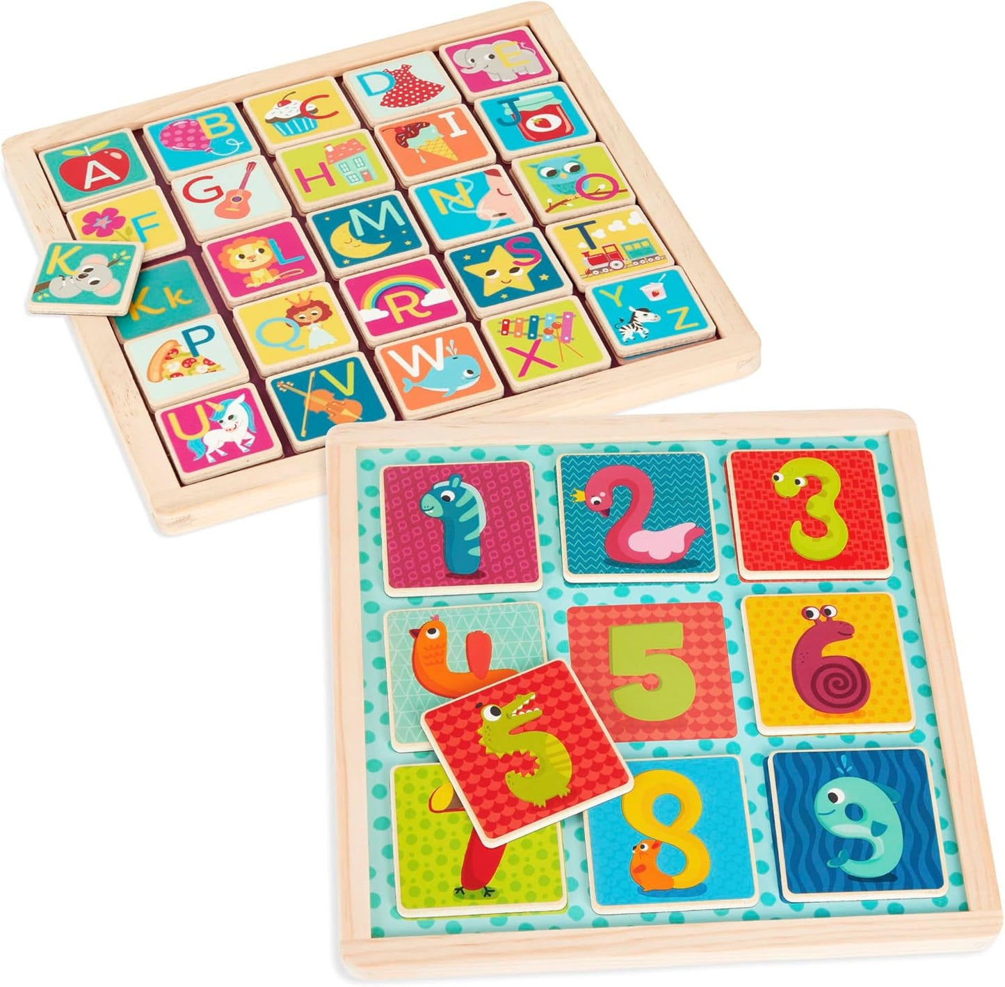 B. toys - Magnetic Alphabetic - Double-Sided Puzzle & Chalkboard - 26 Magnetic Letter-Pieces - 2-in-1 Puzzle for Kids - 3 Years +