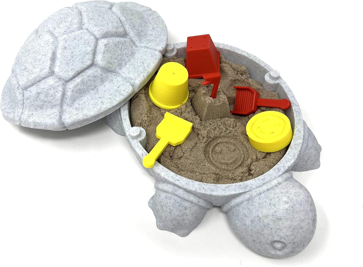 Munnygrubbbers - Mini Desktop Turtle Sand Box - 6 x 6 in - Stress Relief - Includes Soft Moldable Play Sand and Mini Tool Accessories - Novelty Gift - Desktop Decor - Zen Garden - (Lavender)