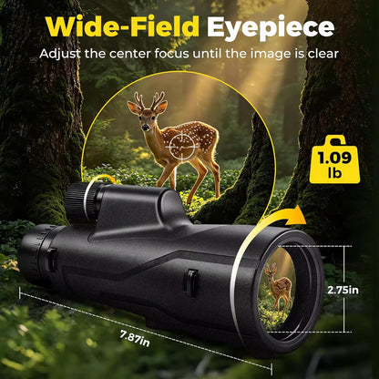 15x56 Monocular Telescope High Power Monoculars High Definition for Adults Kids with Smartphone Adapter&Tripod with BAK-4 Prism Stargazing Hunting, Wildlife Bird Watching, Travel Camping, Hiking