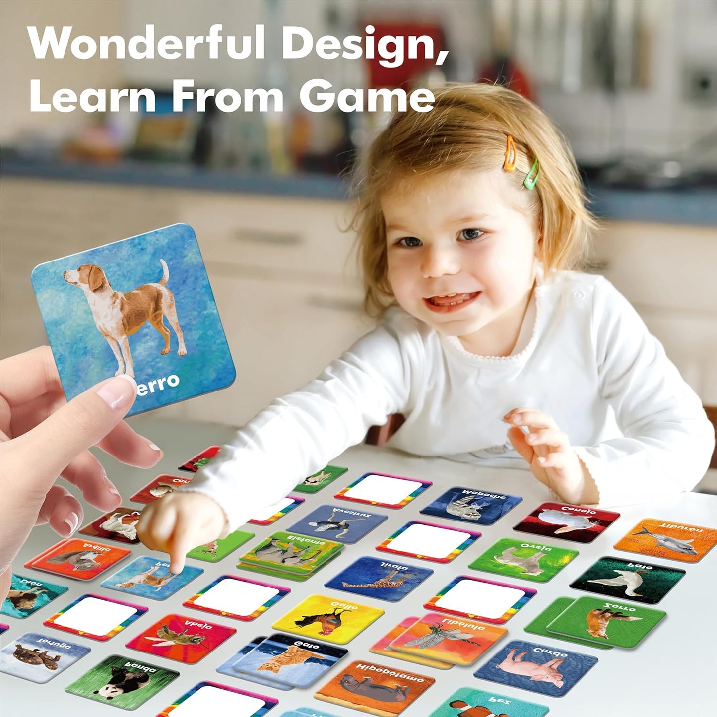 Hebayy 72 PCS Memory Matching Game, Real Animal Matching Cards for Toddlers 36 Pairs Memory Cards for Preschool 4 5 6 Years Old