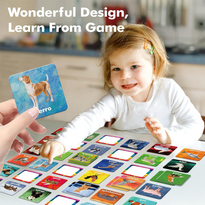Hebayy 72 PCS Memory Matching Game, Real Animal Matching Cards for Toddlers 36 Pairs Memory Cards for Preschool 4 5 6 Years Old