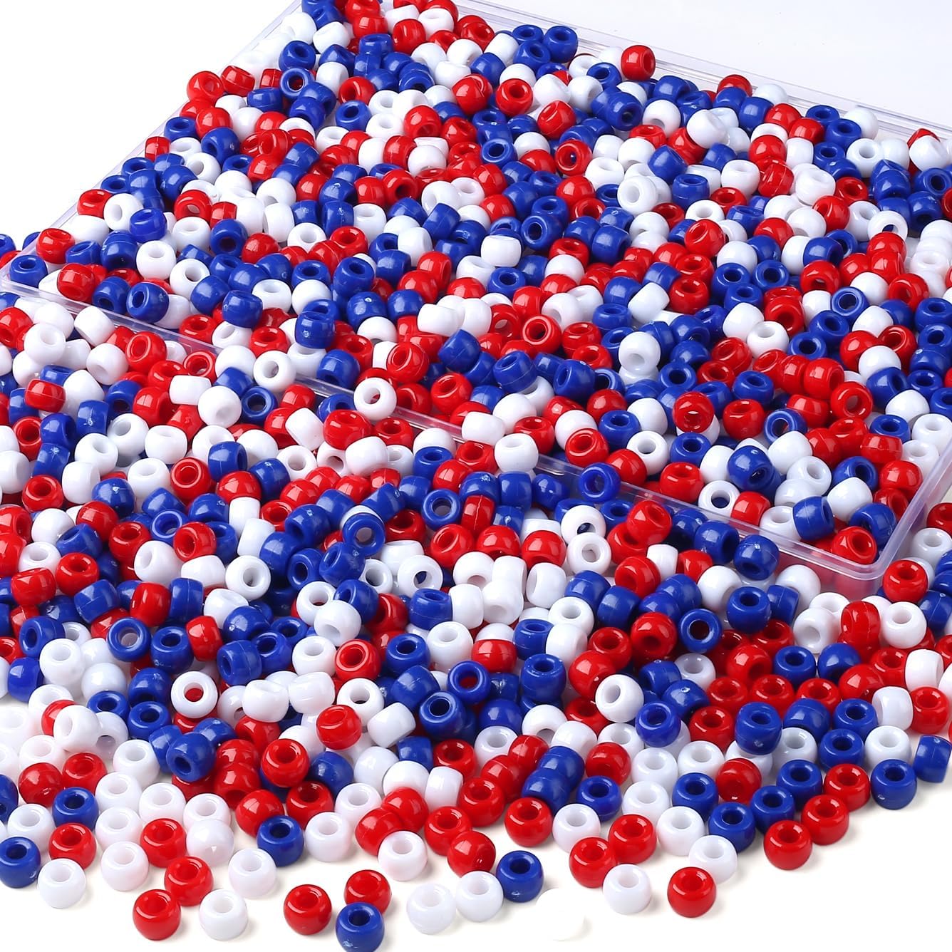 Red Pony Beads 1000Pcs 9mm Pony Beads Bulk Red Perler Beads for Friendship Bracelets Kandi Beads Hair Beads for Braids Beads for Crafts