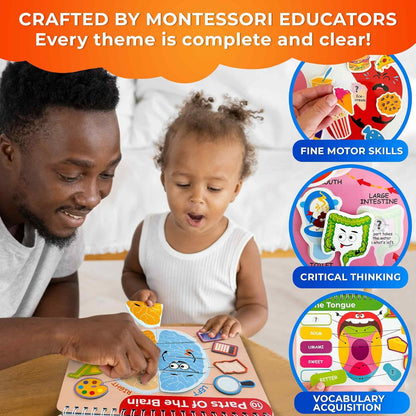 QUOKKA Montessori Busy Book for Toddlers 1-3 - Pre K Kids Learning Activities for Homeschooling - My Preschool Busy Book for Ages 3-5 - 15 Kids Educational Activities 2-4 Years