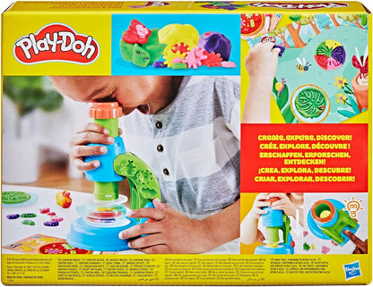 Play-Doh Light & Look Microscope for Kids, Electronic Preschool Toys for Girls & Boys, 9 Accessories & 5 Colors, Back to School Gifts, Ages 3+