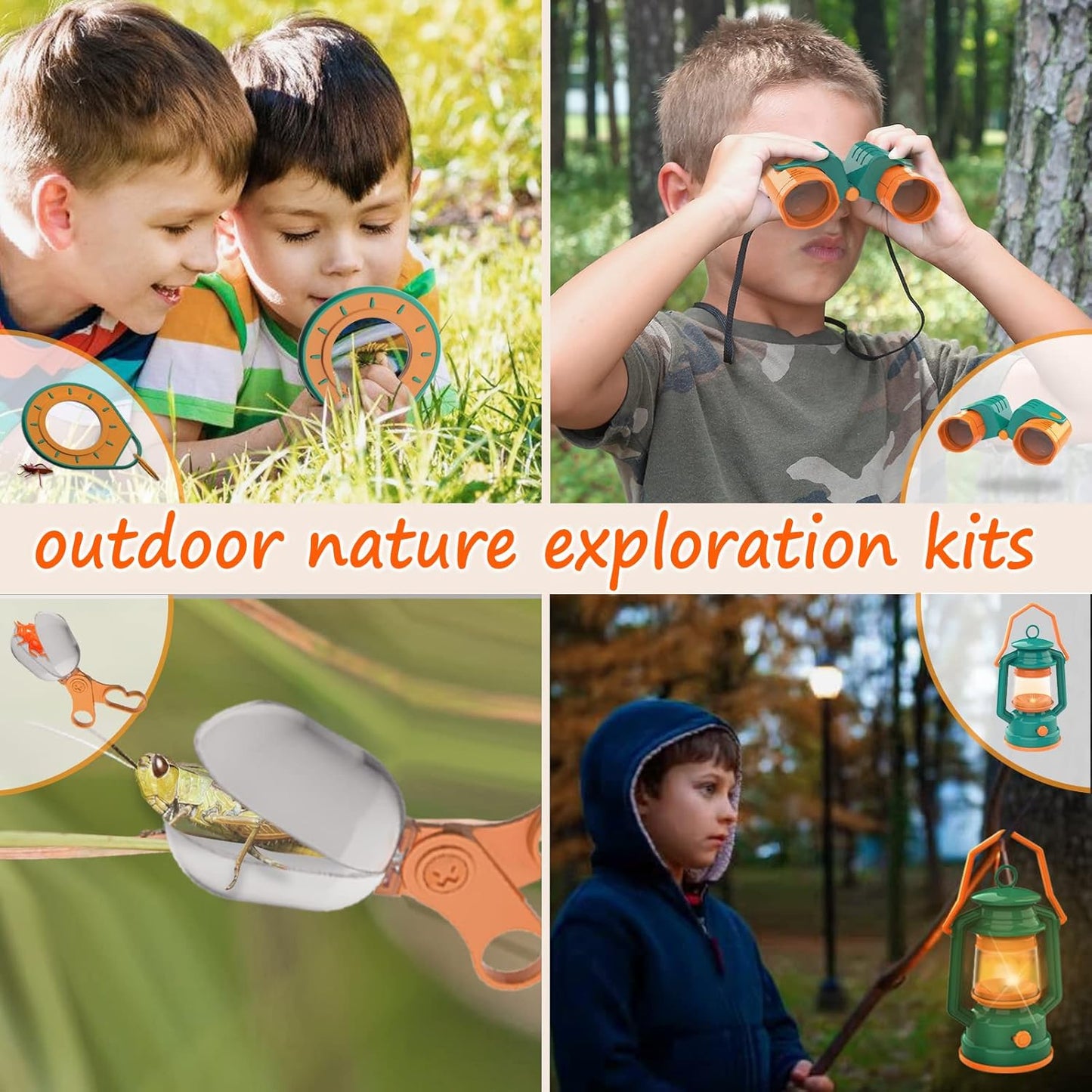 Mitcien Kids Camping Gear Set with Play Tent, Pretend Campfire, Fruits, Marshmallow, Camping Toys for Toddlers, Boys & Girls - Indoor & Outdoor Explore & Adventure