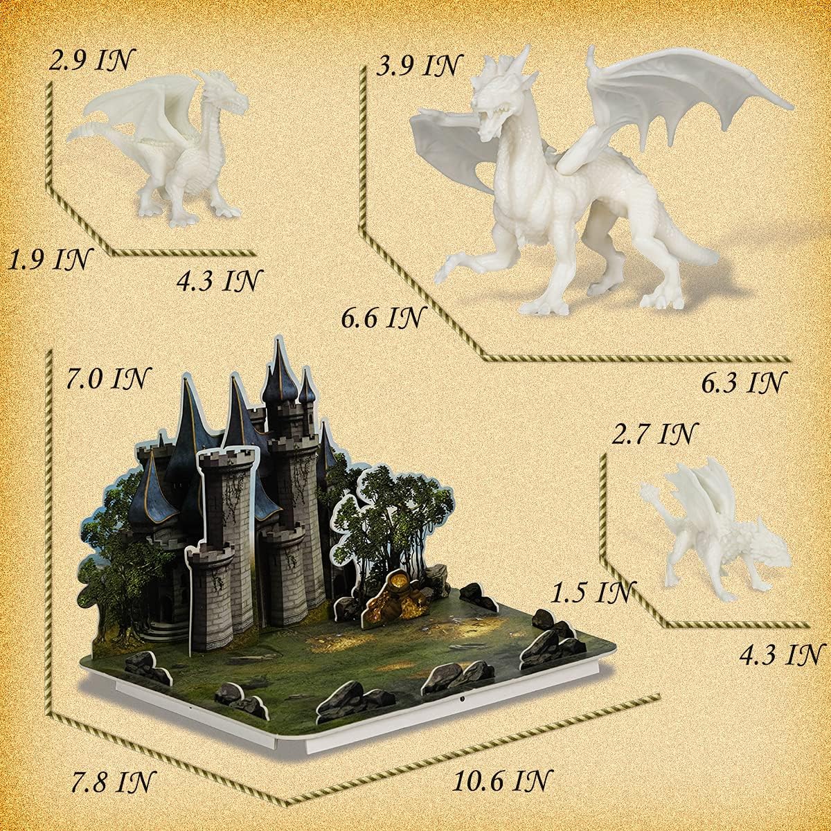3D Dinosaurs Painting Kit with 12 Dinos for Kids Age 3-15, Arts and Crafts Kits Drawing Toys with Dinosaurs Set Creativity Gifts for Boys and Girls