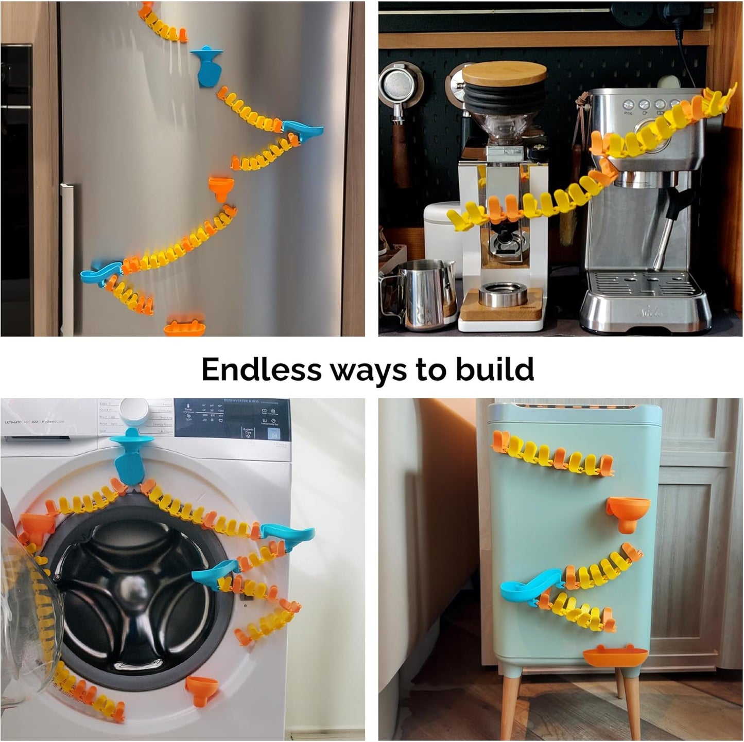 Oribel VertiPlay Magnetic Marble Run | Builder Set STEM Toy | Creative Free Play Construction Kit for Kids | Works on Fridges, Lockers & Metal Surfaces (Ages 5+) Builder Set (75)