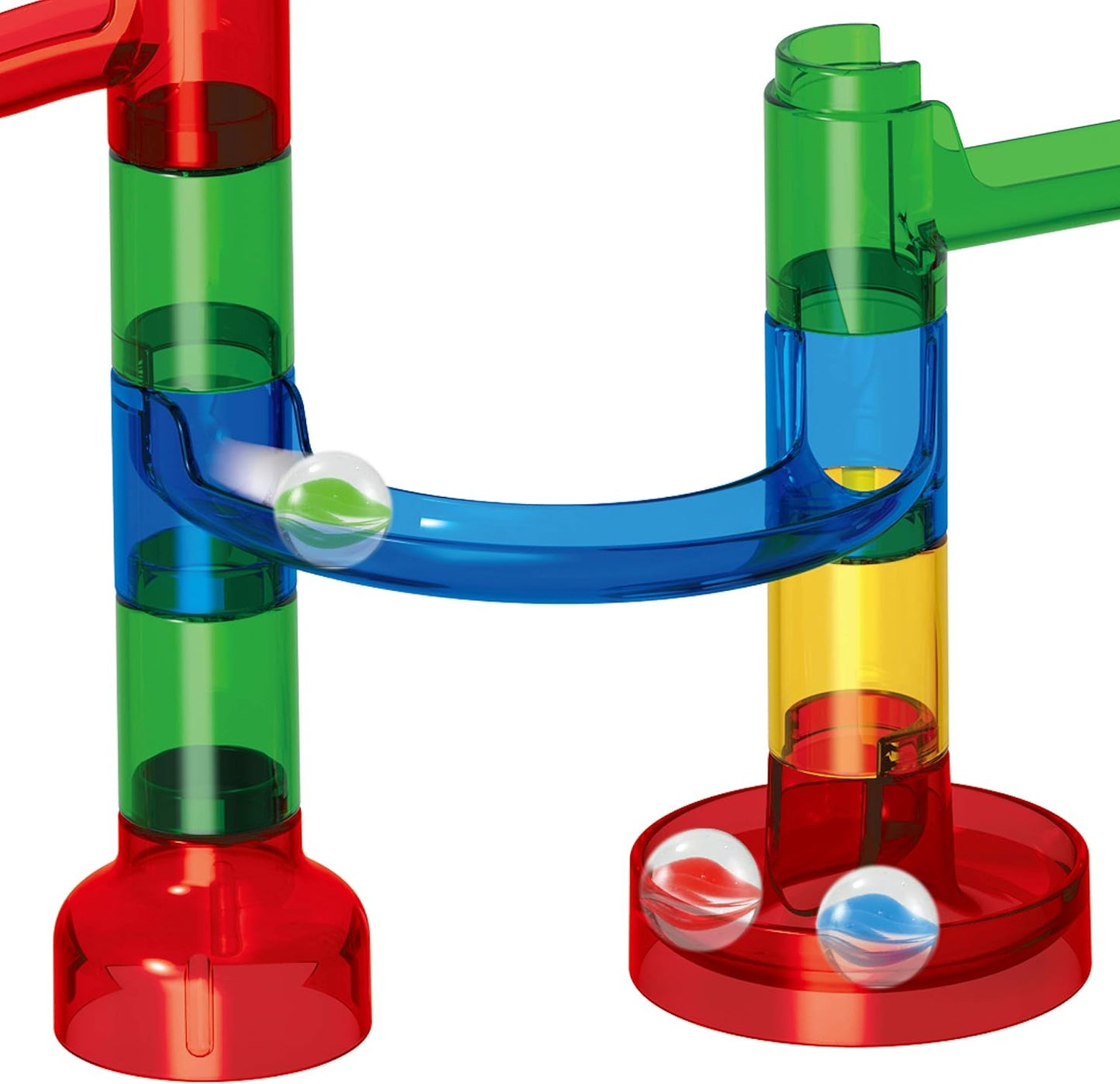 JOYIN 150Pcs Glowing Marble Run- Construction Building Blocks Toys with 5 Glow in The Dark Glass Marbles, STEM Educational Building Block Toy, Birthday Gifts, Easter Basket Stuffers