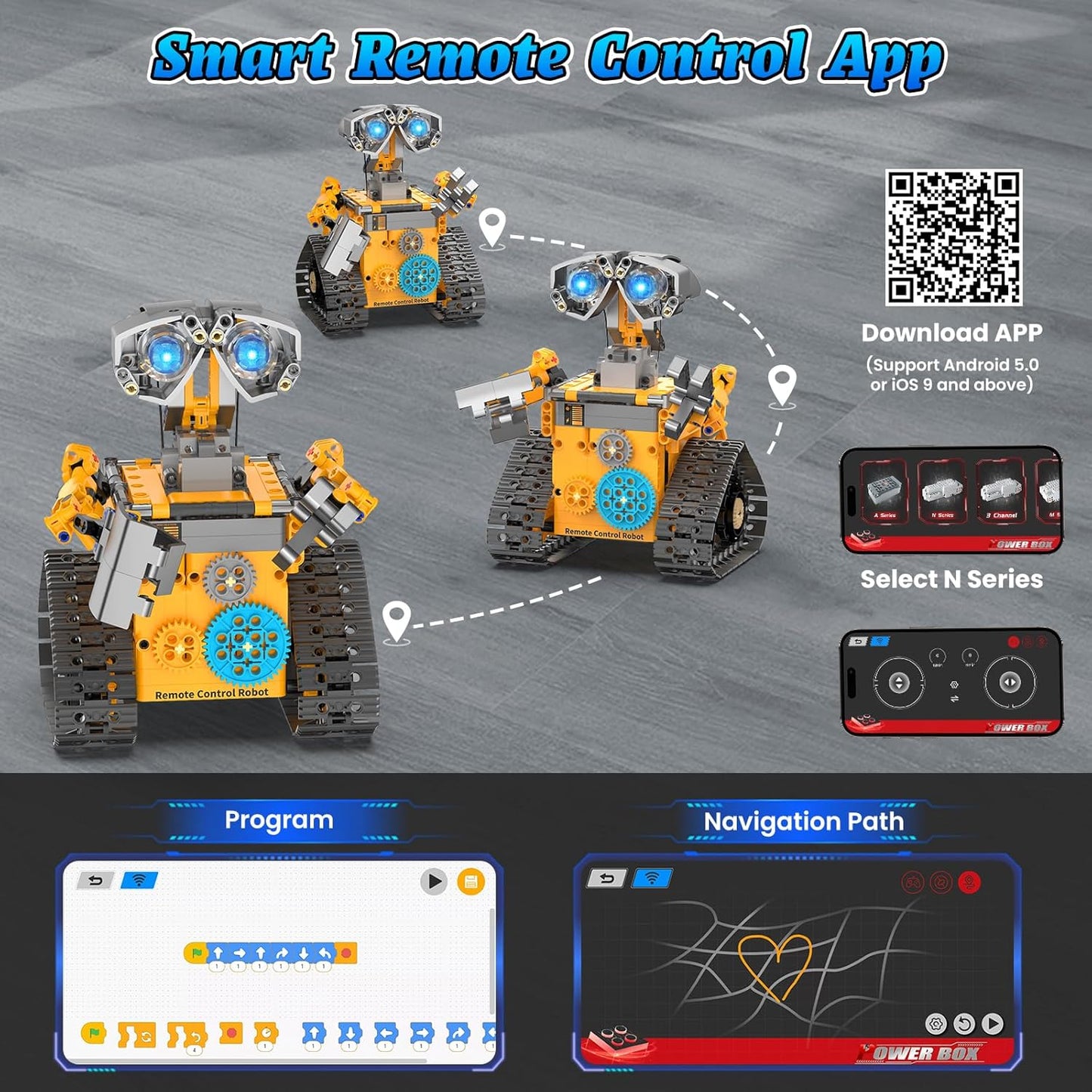 Robot Building Kit Toys for Boys Age 8-12 with 700 Pcs, 3 in 1 Robotics Excavator Garbage Truck with App & Remote Control, Coding Robot Building Set, Birthday Gifts for 8-14 Years Old Boys