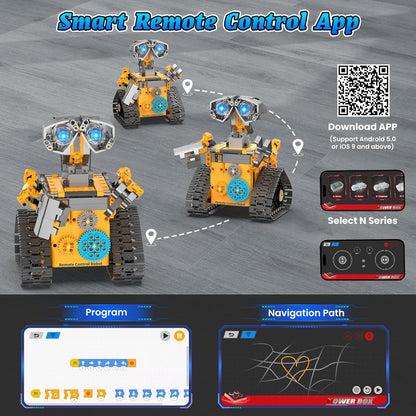 Robot Building Kit Toys for Boys Age 8-12 with 700 Pcs, 3 in 1 Robotics Excavator Garbage Truck with App & Remote Control, Coding Robot Building Set, Birthday Gifts for 8-14 Years Old Boys