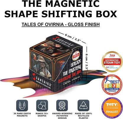 Shashibo Shape Shifting Box - Award-Winning STEM Fidget Toy with Ultra Strong Magnets - Puzzle Cube Transforms Into 100+ Shapes, Perfect Sensory Gift for Kids, Teens, and Adults (Glowquarium)