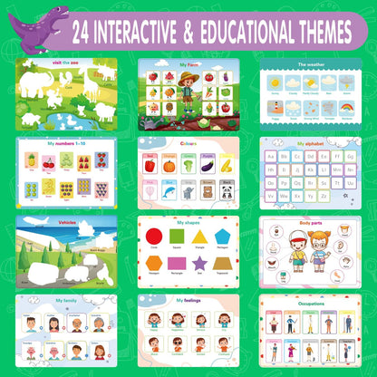 NASHRIO Montessori 24 Themes Busy Book for Toddlers 3-5, Engaging Preschool Learning Activities for Home School Travel – Educational Toy for 3-6 Year Old Boys & Girls