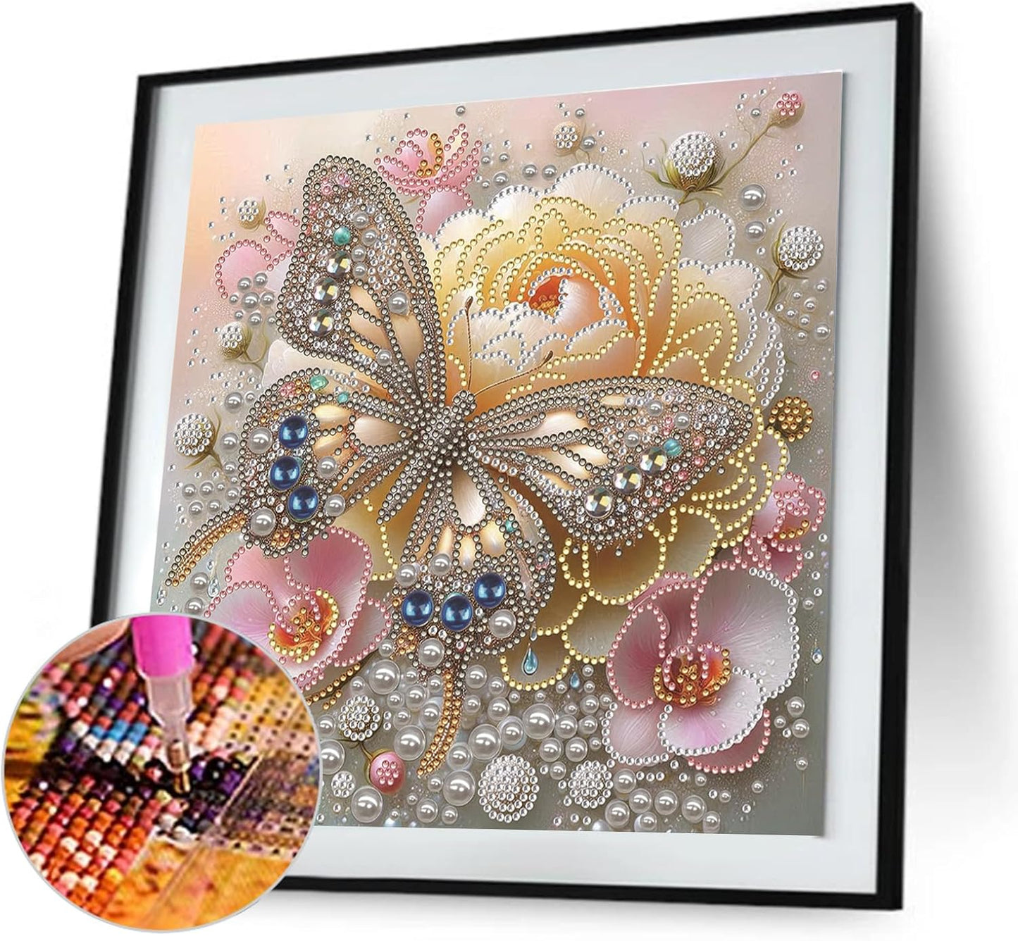 LAKEQUILL Royal Blue Butterfly Special Shaped 5D DIY Partial Drill Home Diamond Art Kit (Butterfly-4)