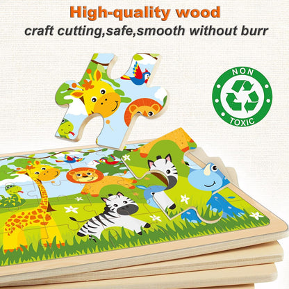 Puzzles for Kids Ages 4-6, Set of 4 Packs with 24-Piece,Preschool Educational Brain Teaser Toys for Boys and Girls 3-8 Years Old