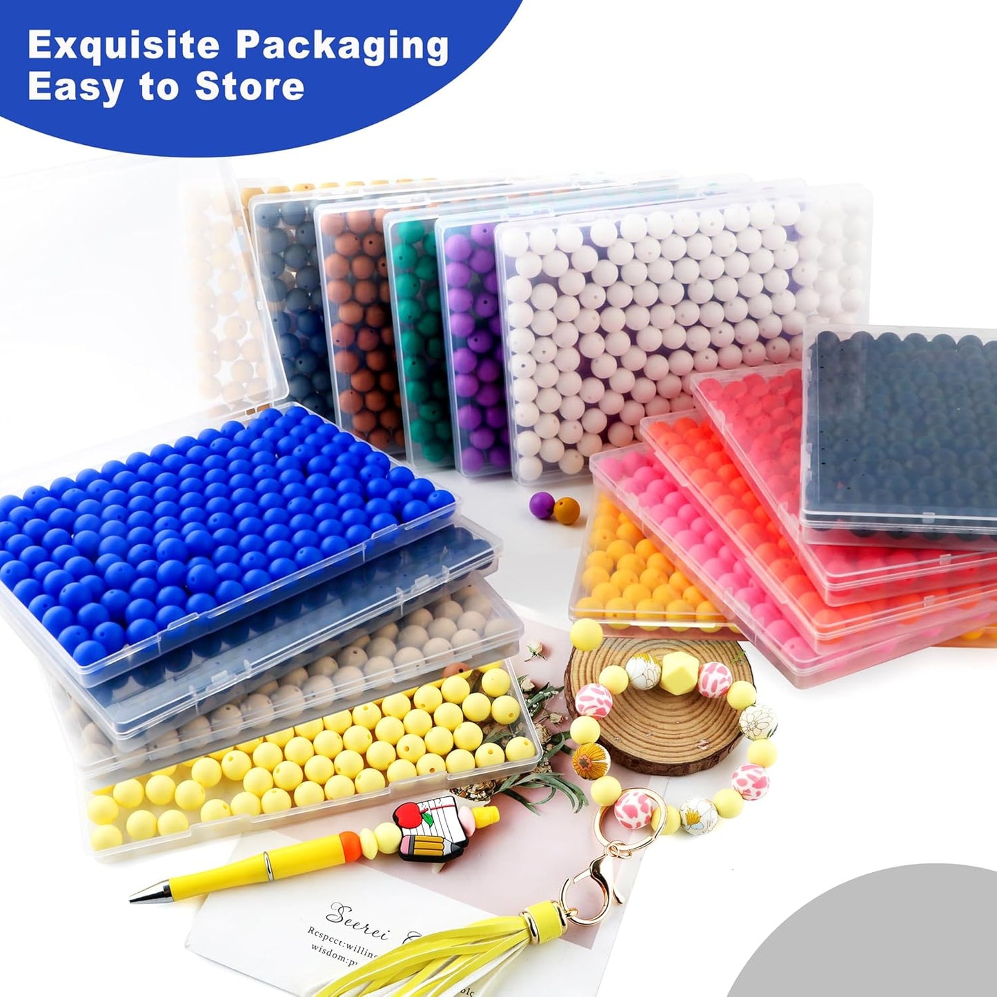 65Pcs 19mm Silicone Beads for Keychain Making Bracelet Necklace, Bulk Round Silicone Beads for Pens（Christmas Green） - Colors A