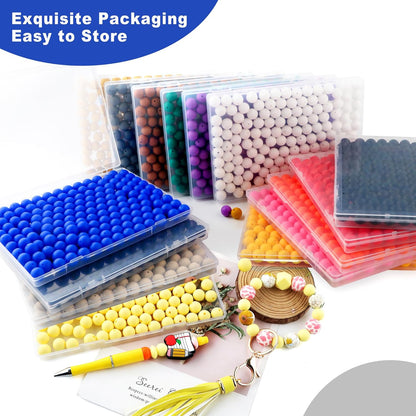 65Pcs 19mm Silicone Beads for Keychain Making Bracelet Necklace, Bulk Round Silicone Beads for Pens（Christmas Green） - Colors A