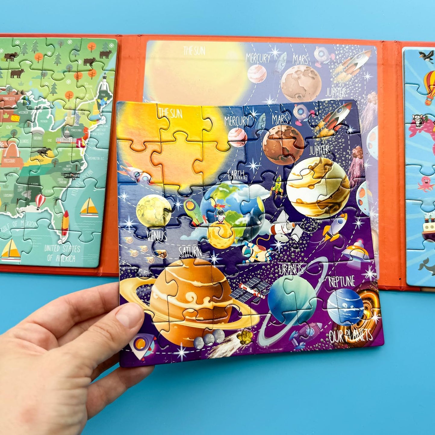 QUOKKA Magnetic Puzzles for Kids Ages 4-6 – Magnetic Fractions Learning Set for Kids 6-12 – Math Games for Homeschooling, Classrooms & Travel – 110 Magnets, 12 Task Pages, Marker – Toddler Travel Toys