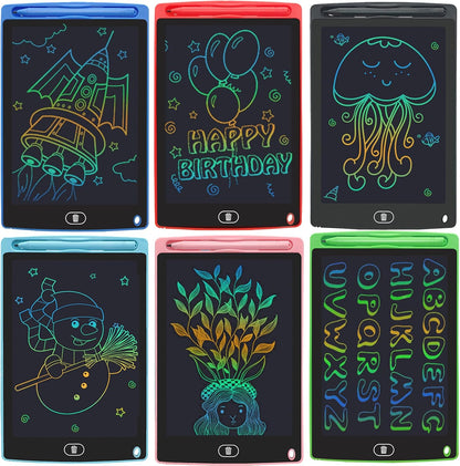 6 Pack LCD Writing Tablet for Kids Toys 8.5 Inch Colorful Doodle Board Bulk, Eye-Protection Drawing Pad Toddler Travel Essentials Toys for 3-8 Year Old Boys Girls, Birthday Xmas Gifts