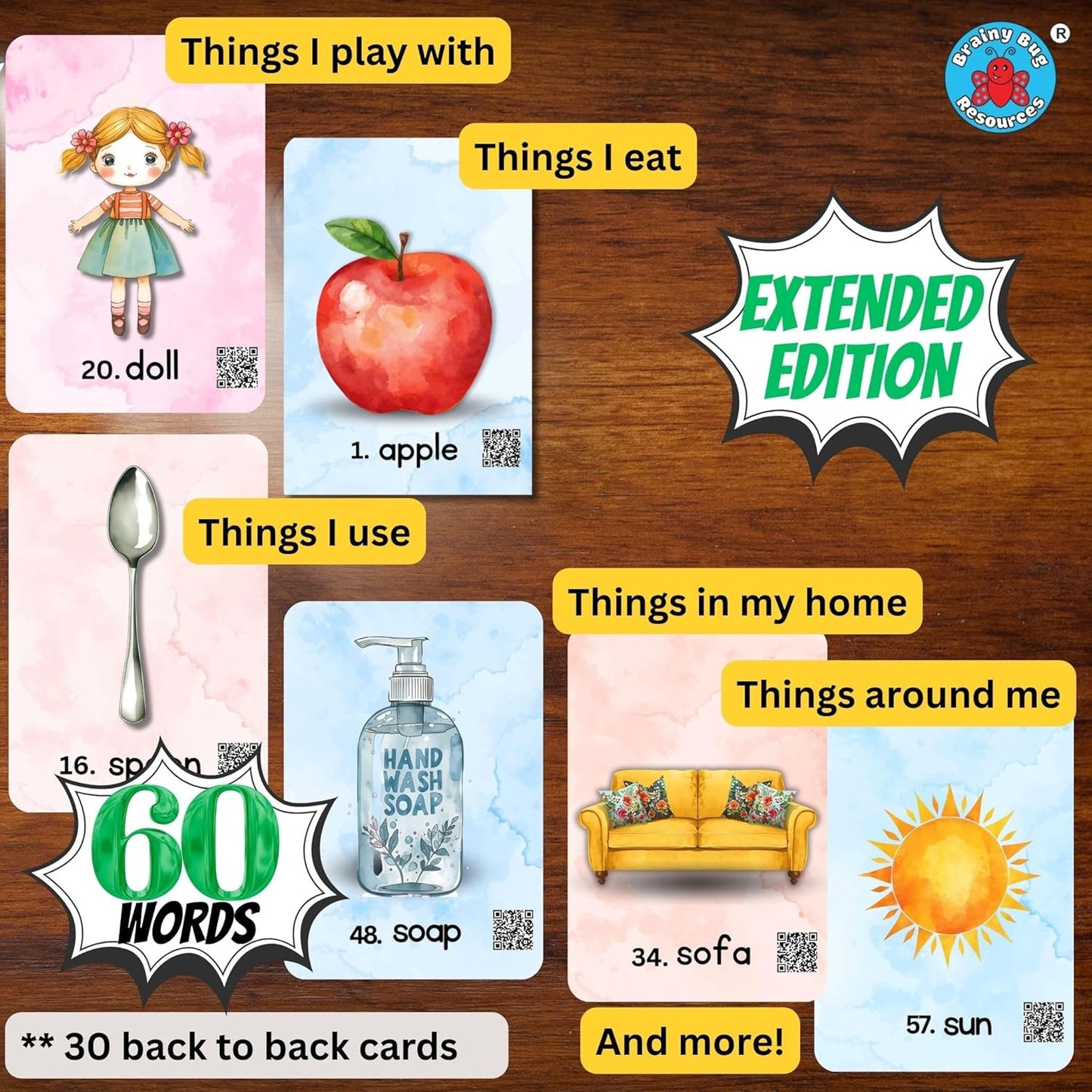 Verbal Reasoning Language Flash Cards for Kids | Q&A Learning Deck for ESL, Home Schooling & Special Needs | Parent and Professional Use