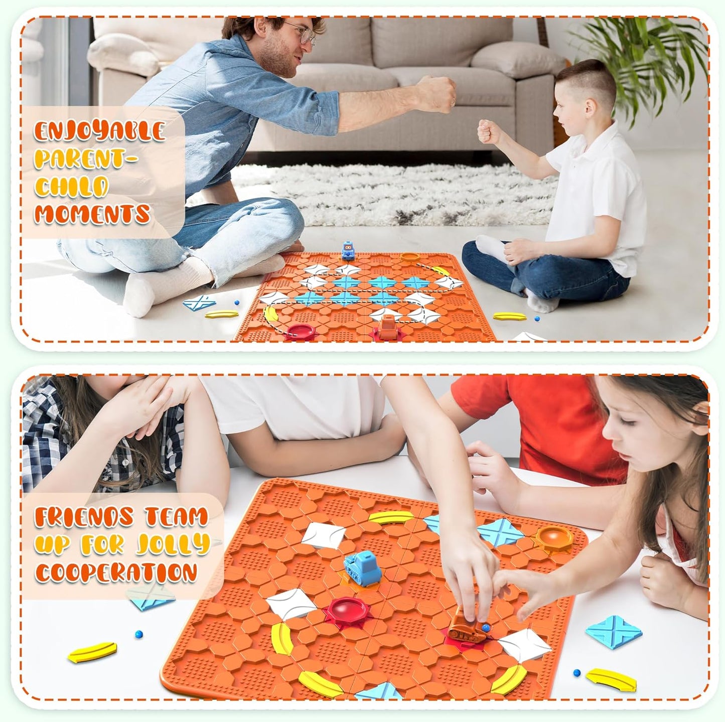 STEM Logic Road Builder Toys: Board Games Toys for 5 Year Old Kids, Montessori Brain Teaser Puzzles Educational Learning Activities Toy for Kid Ages 3 4 6-8 12 Boys Girls Gifts (Orange 32PCS)