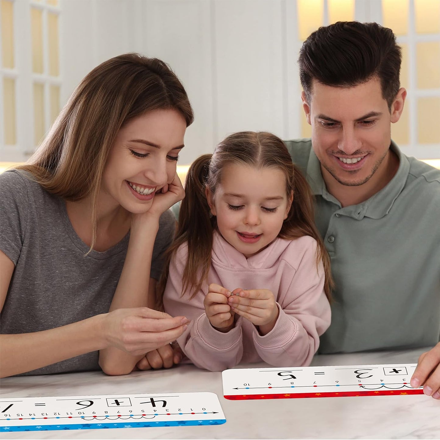 8 Packs Magnetic Number Line Boards, Dry Erase Writable and Erasable Math Board Addition & Subtraction White Board Magnets for Kids, Students, Classroom and Home (Each Measures 12” x 3.5”)