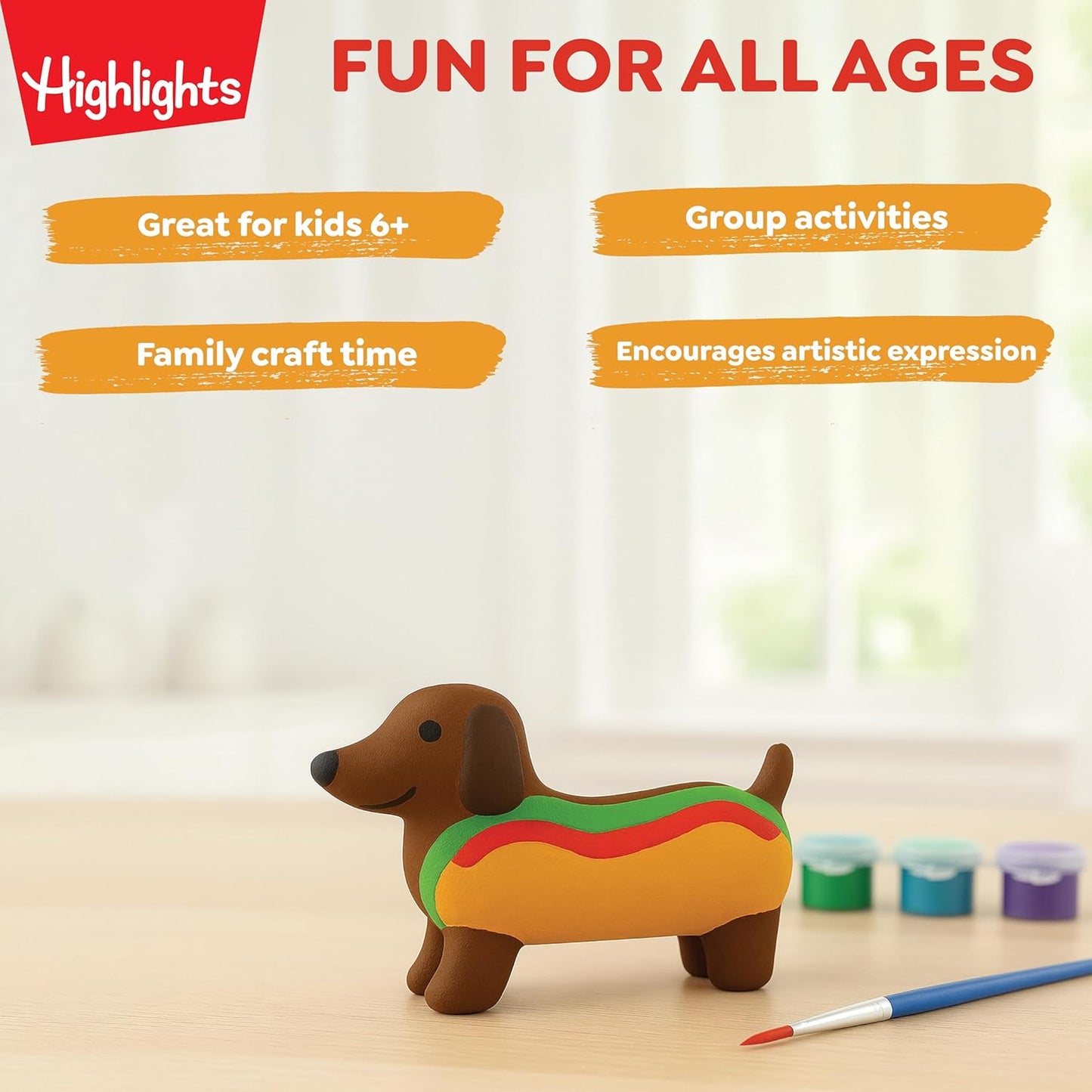 Highlights Paint Your Own Plaster Figurine & Activity Kits – DIY Art Sets with Figurines, Paints, Brush & Bonus Activities – Multiple Themes – Ages 6+