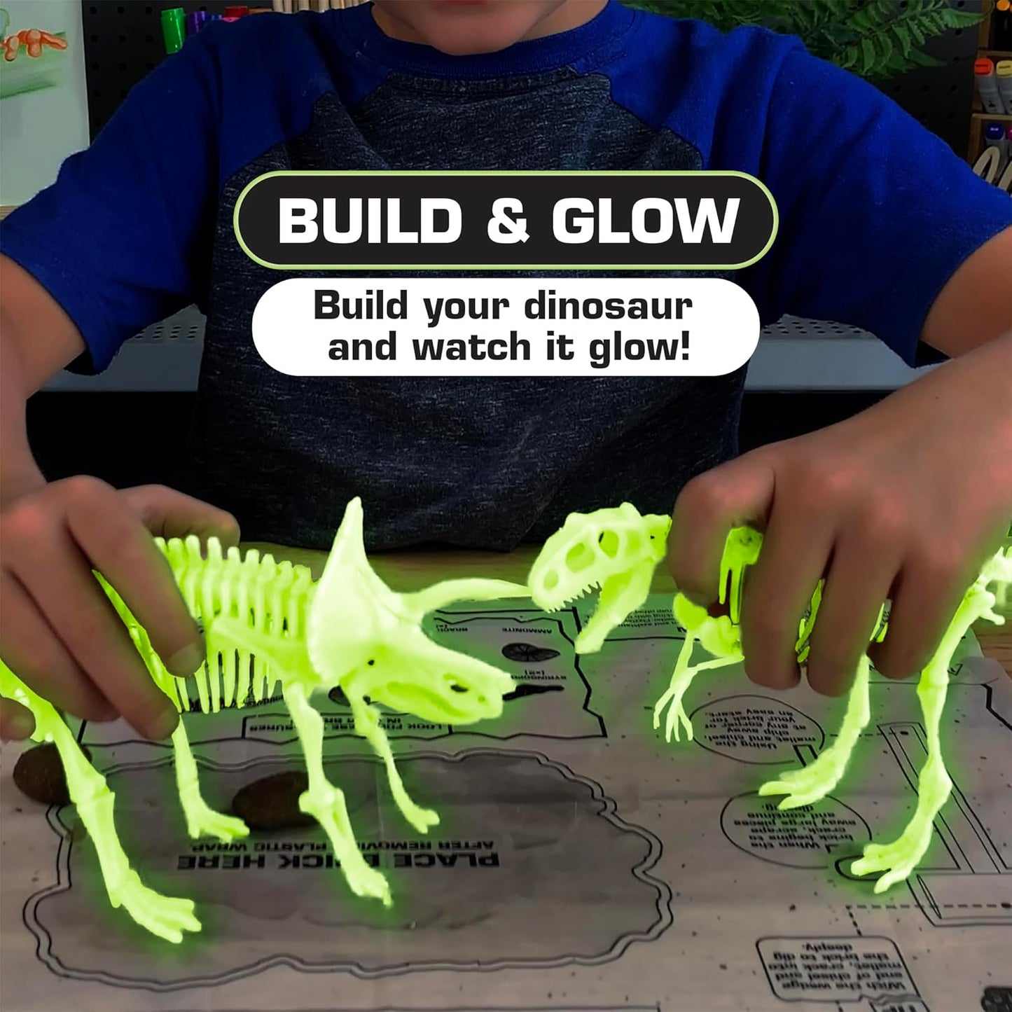 ArtSkills Epic Lab Dinosaur Fossil Digging Kit for Kids, Glow in the Dark Dinosaur Bones for Kids to Dig Up, Gifts for Boys 8-12