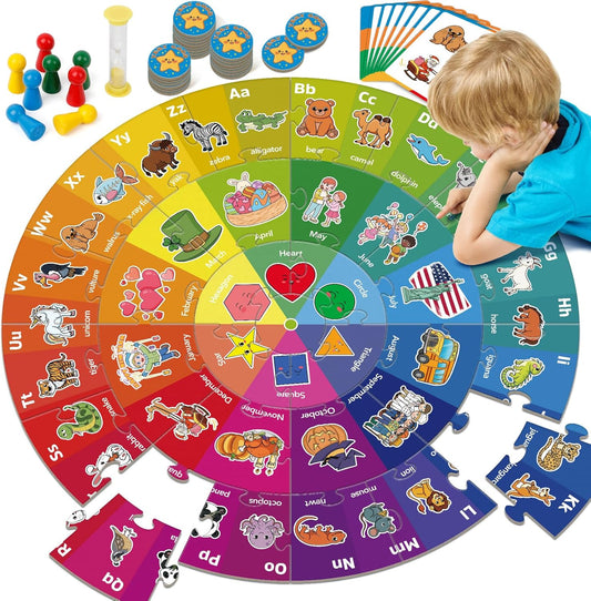 Quilinz Jigsaw Puzzles,Floor Puzzle,Animal Puzzle for Kids,Alphabet Learning Toys,ABC Letter Games for Kindergarten,Memory Matching Game,Family Board Game,Toddler Educational Toys,Birthday Gift