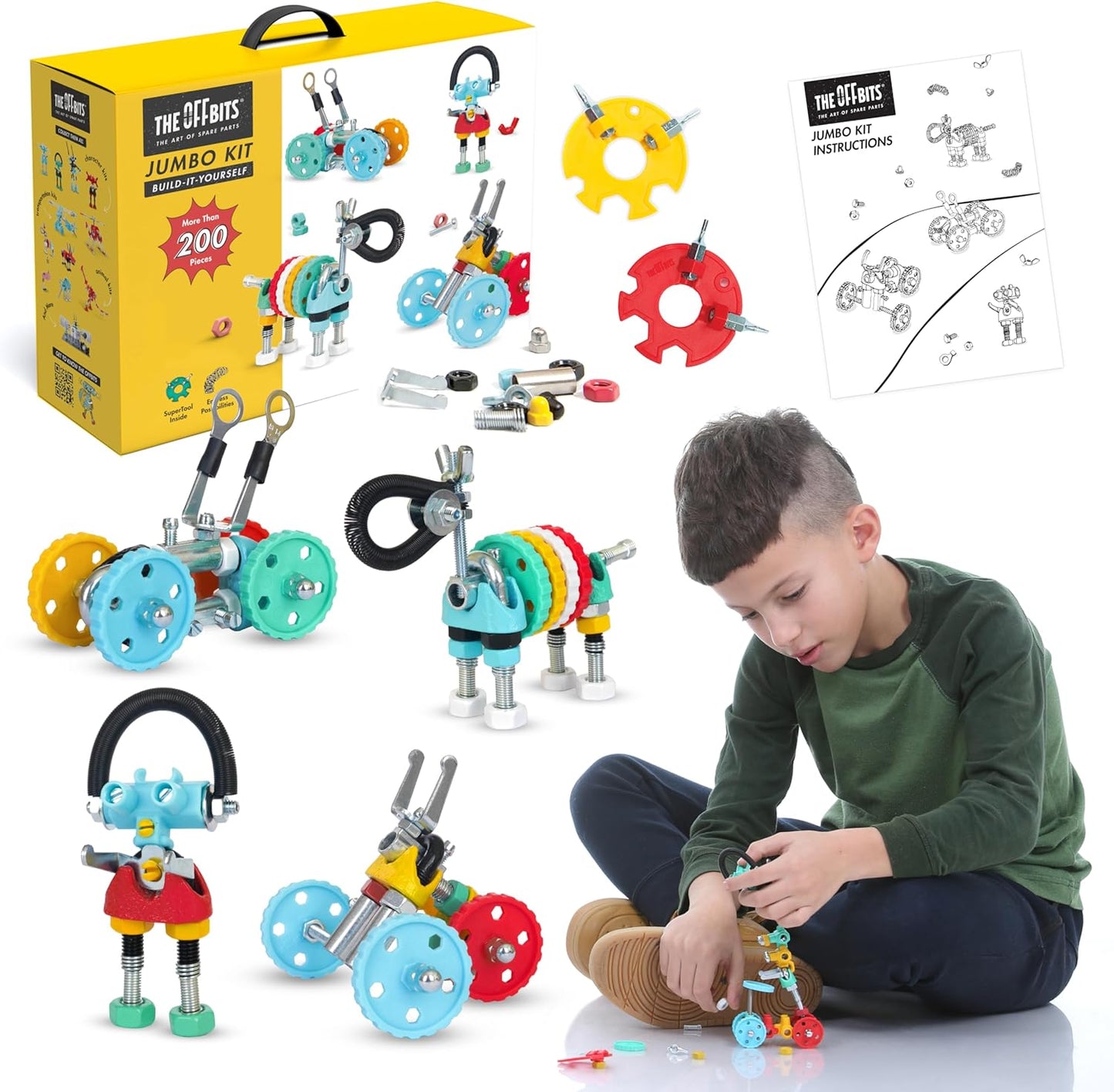 The Off Bits Space Mission Educational Build Your Own Robot Toy, Stem Building Toys for Boys and Girls, Valentine Birthday Gift for Kids Montessori Play Kit, Steam Toys for Kids Ages 6 7 8 9+