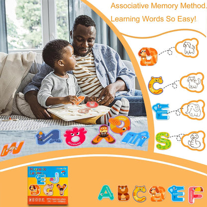 Fridge Magnets for Toddlers 1-3, Magnetic Letters, Alphabet Magnets for Fridge, Magnetic Alphabet Letters, ABC Magnets for Toddlers 1-3 Refrigerator, Letter Magnets, Magnetic Toys for Toddlers 1-3