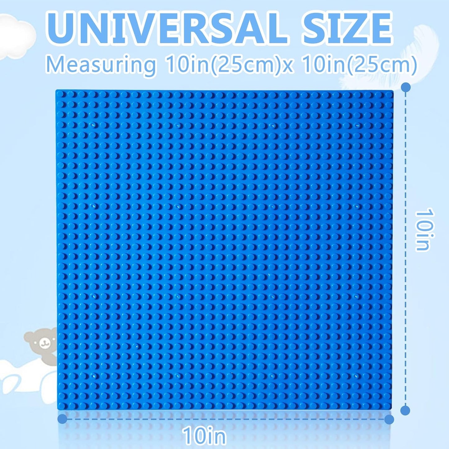 10"x10" Pack of 6 Classic Building Baseplates,Building Toy Base Boards to Build On, Brick Toy Builders Mat Compatiable with All Major Brands and Activity Table-Base plate for DIY Play (Gray)