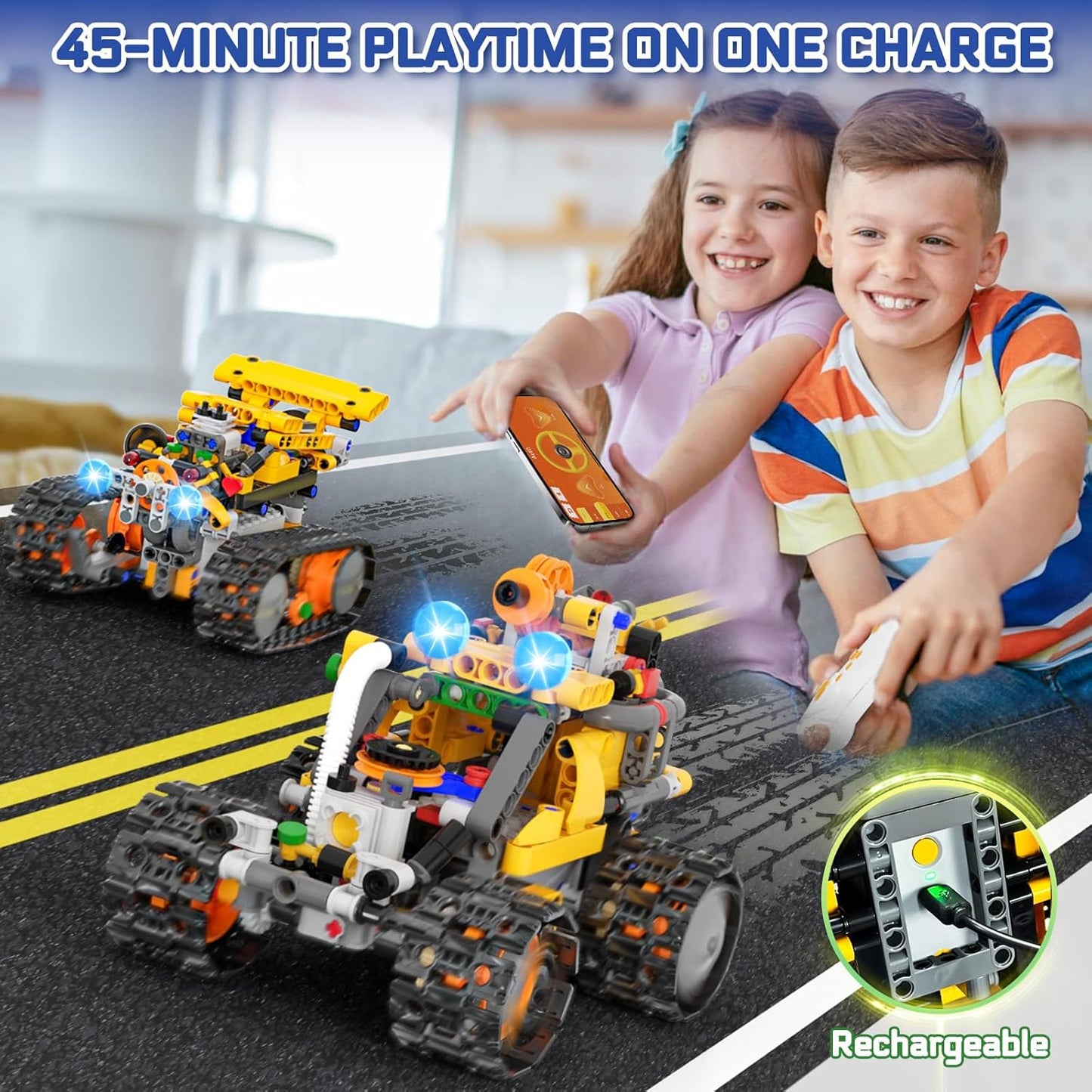 Demkia 5in1 STEM Robot Building Kit, 560 PCS APP/Remote Control Mech RC Robotics for Kids Ages 8-12, Science Kit Coding Robots Toy Set, Birthday Gifts for Boys Age 8-14+