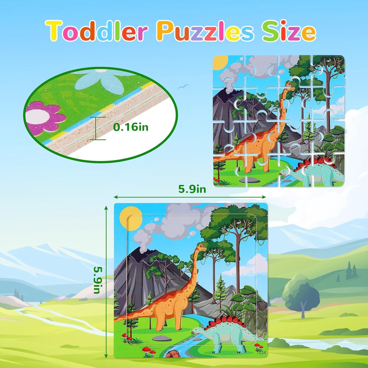Wooden Puzzles for Toddlers 1-3, Pack of 8 Toddler Animal Puzzles Ages 2-4, Montessori Educational Animals Jigsaw Puzzles Christmas Birthday Gift for Baby Girl Boy Ages 1 2 3 4 Year Old
