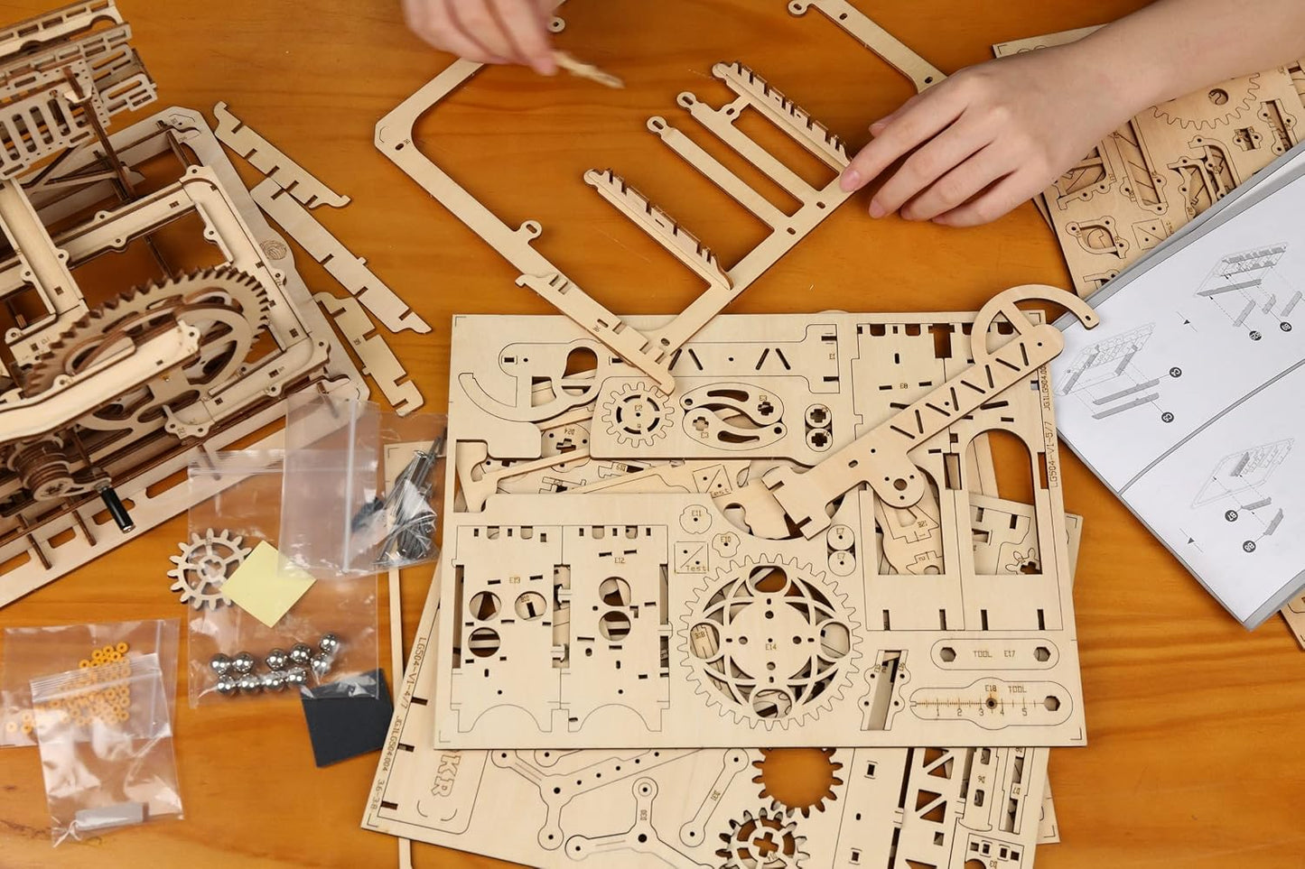 Marble Run 3D Puzzles Wooden Model Building Kits for Adults - Mechanical Puzzles Brain Teaser Educational Project DIY Crafts, for Adults Boys Ages 14+ (Pivot)