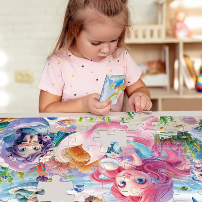 Jumbo Floor Puzzle for Kids,48 Piece Unicorn Large Jigsaw Puzzles,Puzzle for Toddler Ages 3-5,Fun Educational Preschool Learning Toy Easter Gift for Boys & Girls Ages 4-8