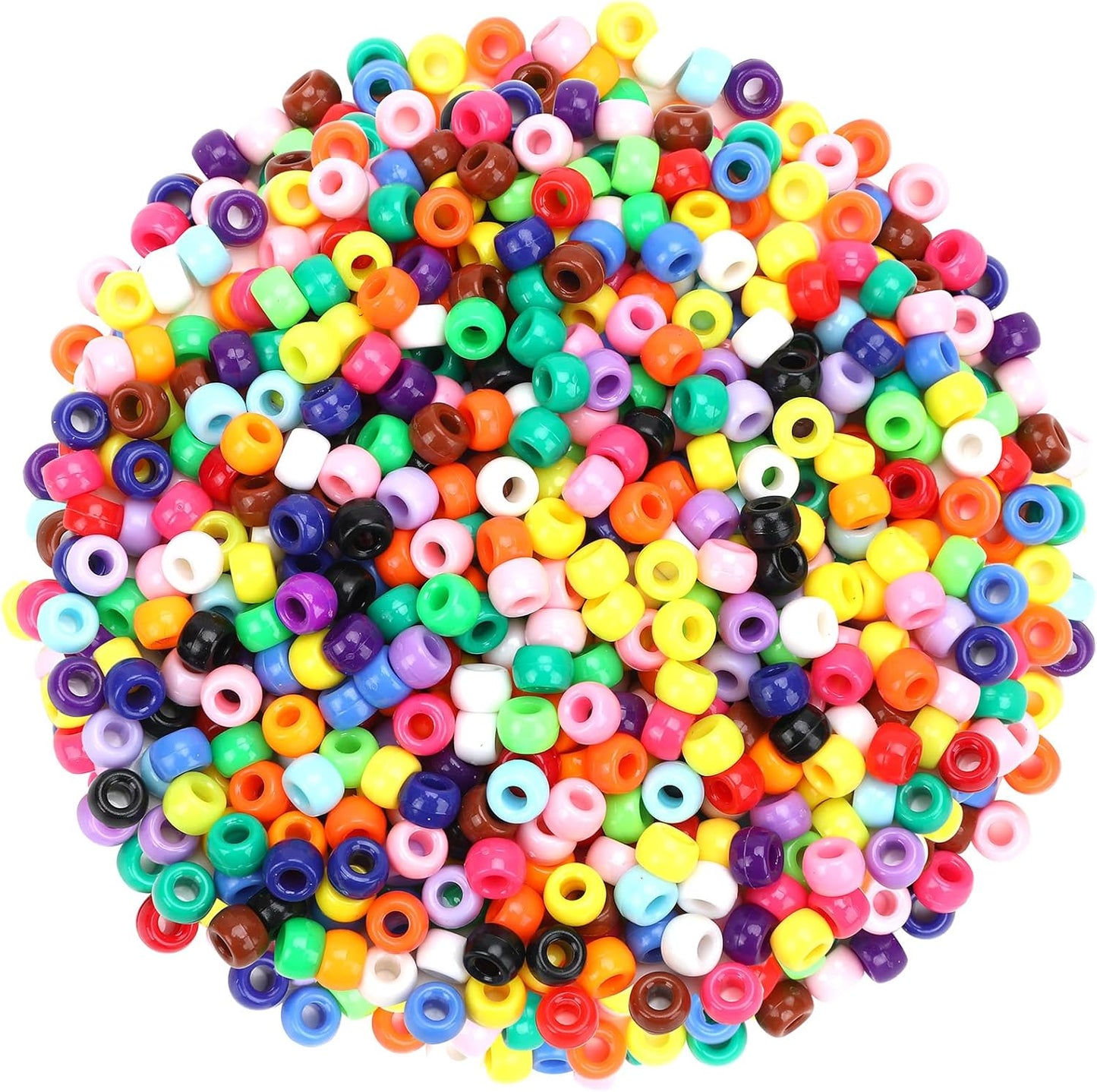 UPINS 1200Pcs Christmas Pony Beads Friendship Plastic Small Hair Beads Red Green White Pony Beads for Necklace Supplies (Christmas)