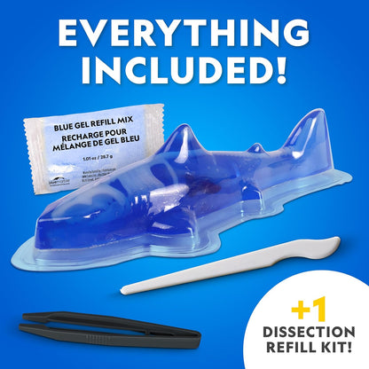 National Geographic Shark Dissection Kit – Glow in the Dark Great White Shark Anatomy Lab with 12 Bones & Organs, Refill Pack, Kid-Friendly Tools & Learning Guide
