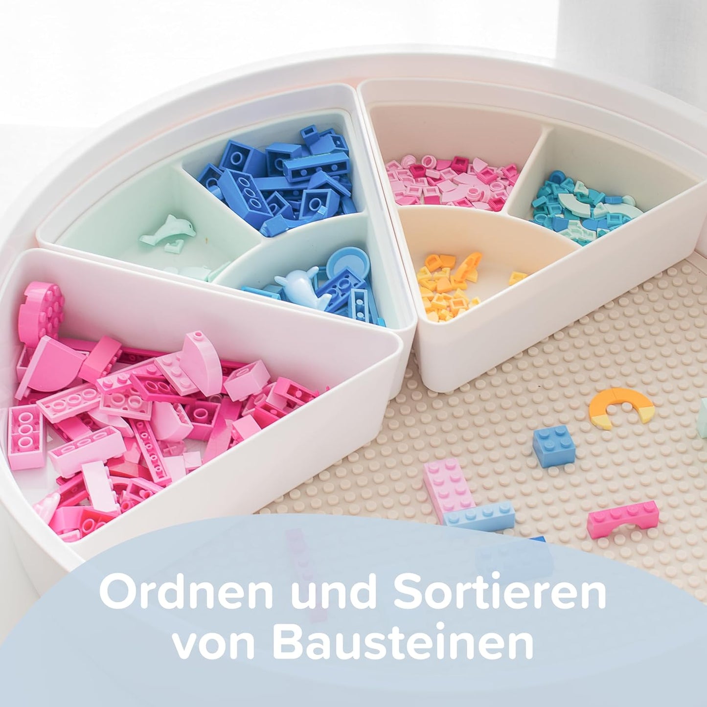 Inspire My Play - 3 x Silicone Sorting and Organising Compartments - Compatible with Sensory PlayTray - Sensory Bin Accessories - Early Development & Activity Toys for Disabled Children - Stone