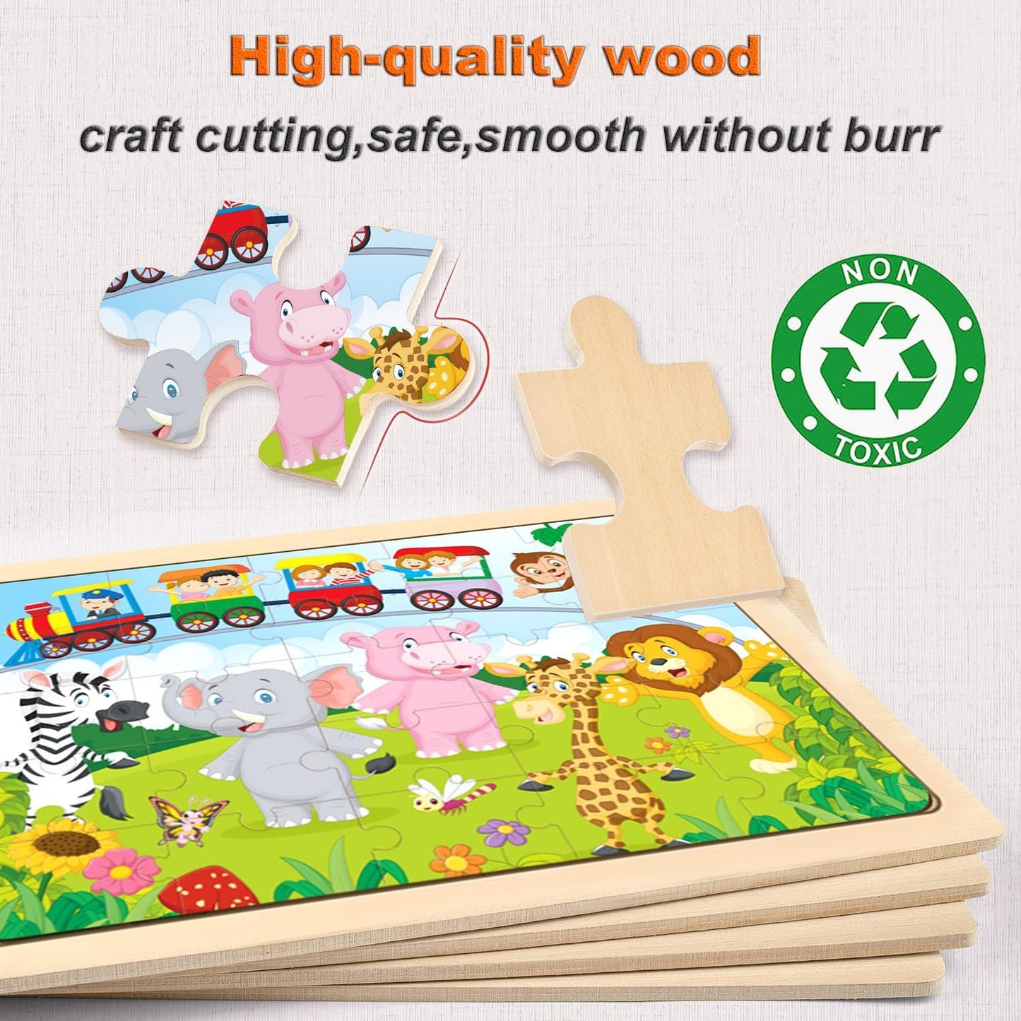 Puzzles for Kids Ages 4-6, Set of 4 Packs with 24-Piece,Preschool Educational Brain Teaser Toys for Boys and Girls 3-8 Years Old
