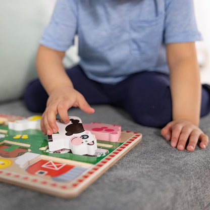 Melissa & Doug Safari Wooden Chunky Puzzle (8 pcs), Educational Screen Free Activity for Toddler, Preschoolers and Kids Ages 2+ - FSC Certified