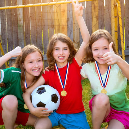 Caydo Gold Medals for Kids, Plastic Medals for Awards Winner Award Medals for Children's Game Prizes, School Sports Games, Competitions, Family Gatherings(24PCS/100PCS)