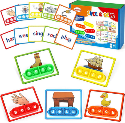 Aizweb Sight Words Flash Cards, Phonics Games Learn to Read Spelling Reading Learning Games, Dolch Site Words Digraphs CVC Blends Long Vowel Sounds for Pre-k Kindergarten 1st 2nd 3rd Speech Therapy