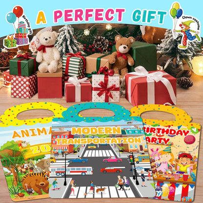 6 Sets Reusable Sticker Book for Toddlers 3-6, Jelly Sticker Books for Toddler, Travel Sticker Activity Toys for Kids 3 4 5 6 Years Old Girls & Boys