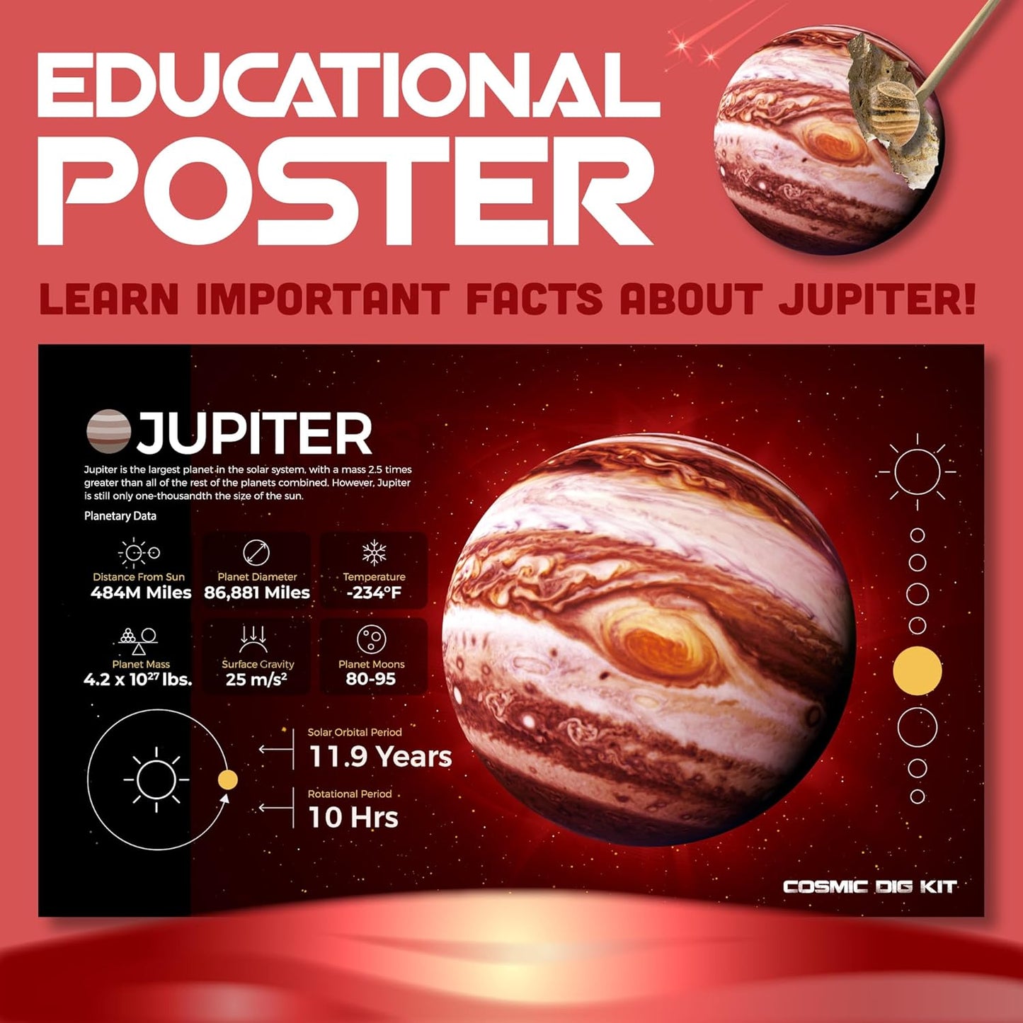 Cosmic Dig Kit by Big Discoveries - Explore The Planets of The Solar System with Gem & Fossil Excavation Kits for Kids | STEM Toy Science Dig Kits with Gemstones for Boys and Girls