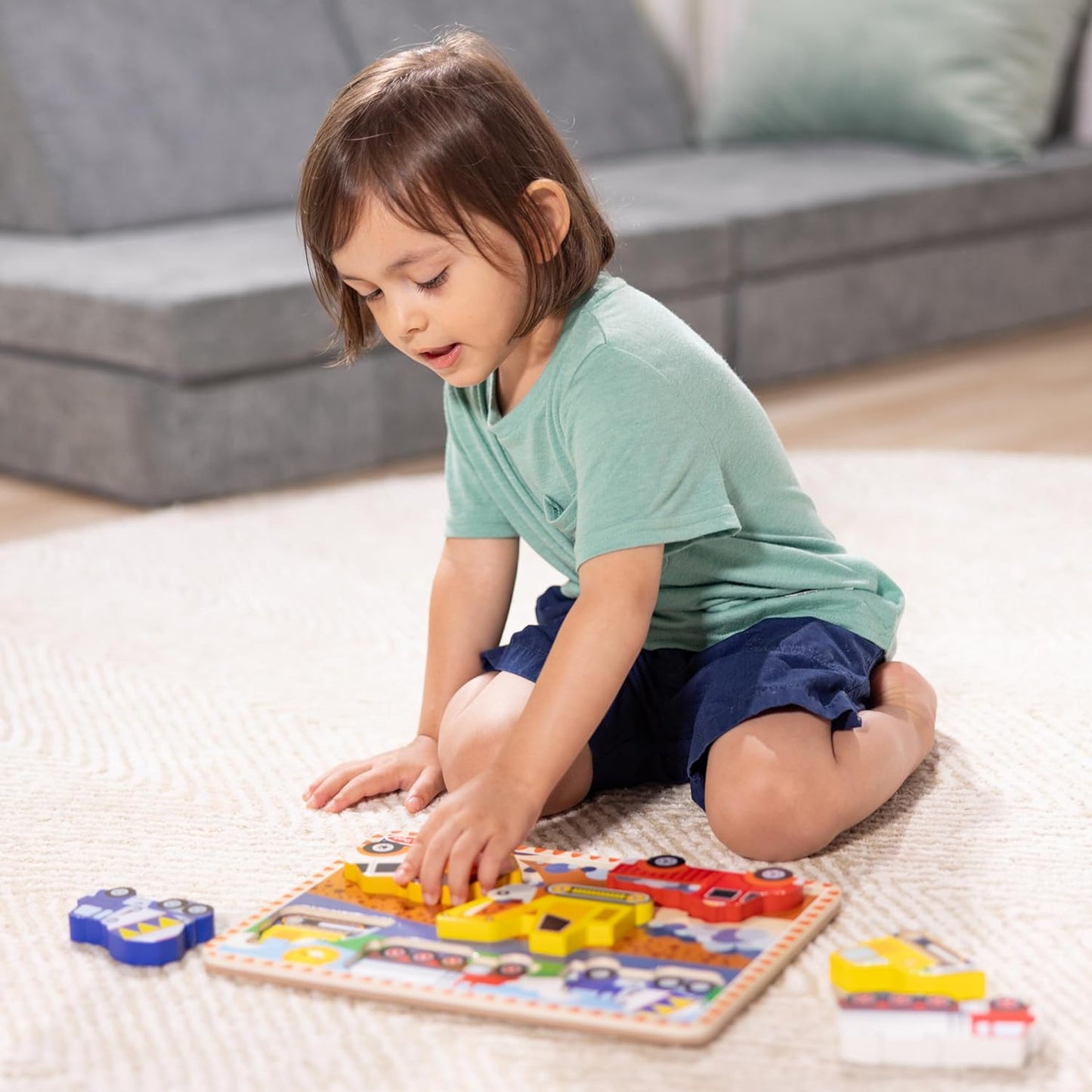 Melissa & Doug Safari Wooden Chunky Puzzle (8 pcs), Educational Screen Free Activity for Toddler, Preschoolers and Kids Ages 2+ - FSC Certified
